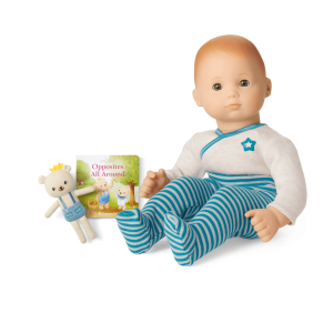 Bitty Baby® Doll #6 in Soft Blue + Bear Friend & Board Book