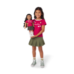 Matching AG™ Grin Pins Ringer Tee Set for Girls & 18-inch Dolls