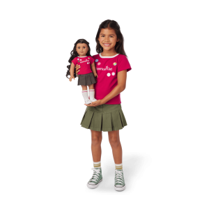 Matching AG™ Grin Pins Ringer Tee Set for Girls & 18-inch Dolls