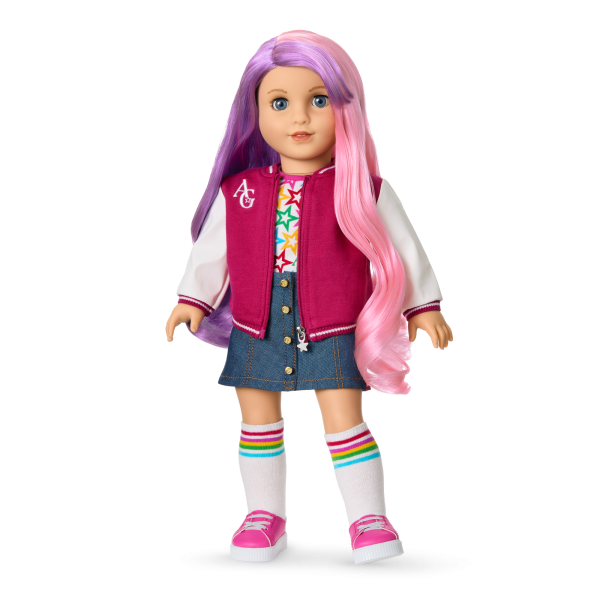 Truly Me™ 18-inch Doll #116 with wavy purple-and-pink hair