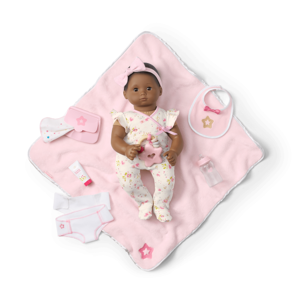 Bitty Baby® Doll #1 with black hair Care & Play Set