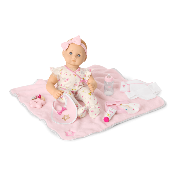 Bitty Baby® Doll #3 with blonde hair Care & Play Set