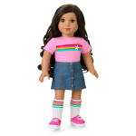 Truly Me™ 18-inch Doll #108 with curly black-brown hair