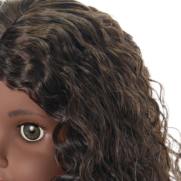 Truly Me™ 18-inch Doll #127 with curly dark-brown hair