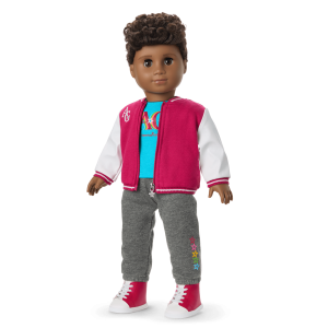 Truly Me™ 18-inch Doll #113 with curly dark-brown hair