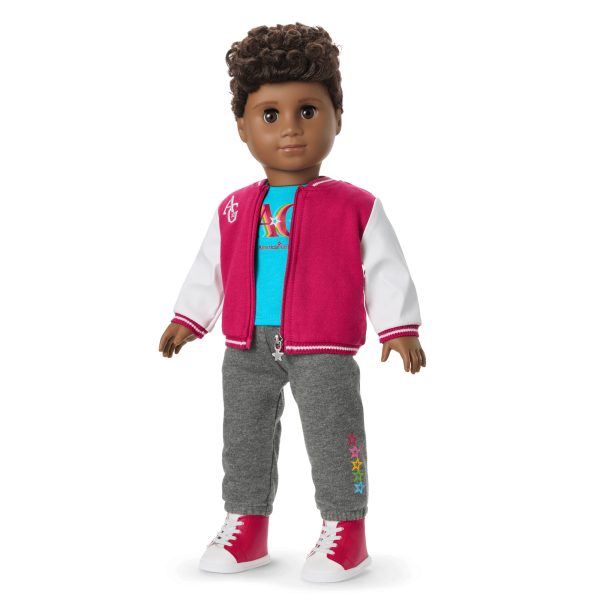 Truly Me™ 18-inch Doll #113 with curly dark-brown hair