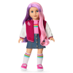 Truly Me™ 18-inch Doll #116 with wavy purple-and-pink hair