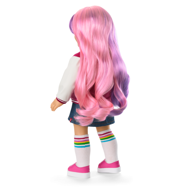 Truly Me™ 18-inch Doll #116 with wavy purple-and-pink hair