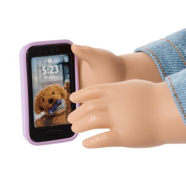 Purple Pom Phone & Accessories for 18-inch Dolls