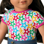 Truly Me™ 18-inch Doll #108 with curly black-brown hair