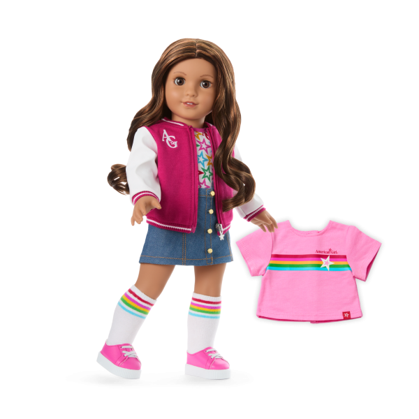 Truly Me™ 18-inch Doll #117 with wavy dark-brown hair