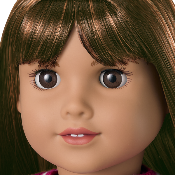 Truly Me™ 18-inch Doll #122 with straight dark-brown hair