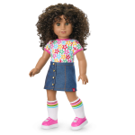 Truly Me™ 18-inch Doll #132 with curly dark-brown hair
