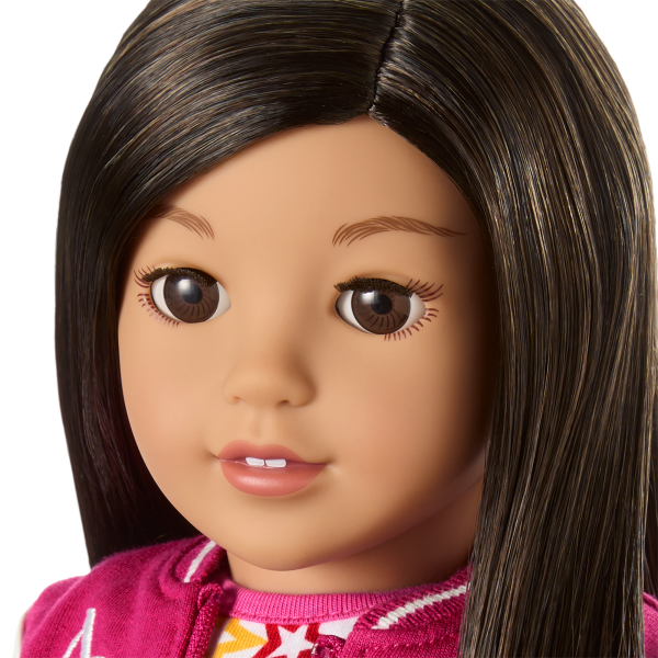 Truly Me™ 18-inch Doll #124 with straight black-brown hair
