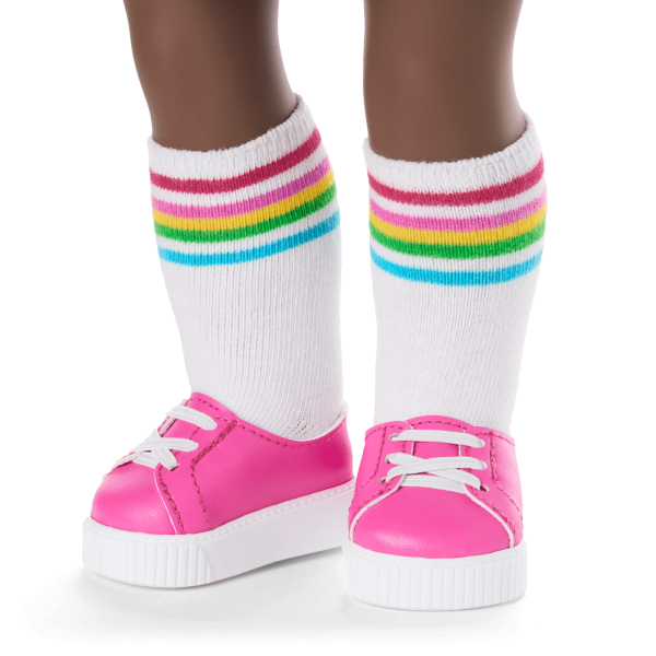 Truly Me™ 18-inch Doll #127 with curly dark-brown hair