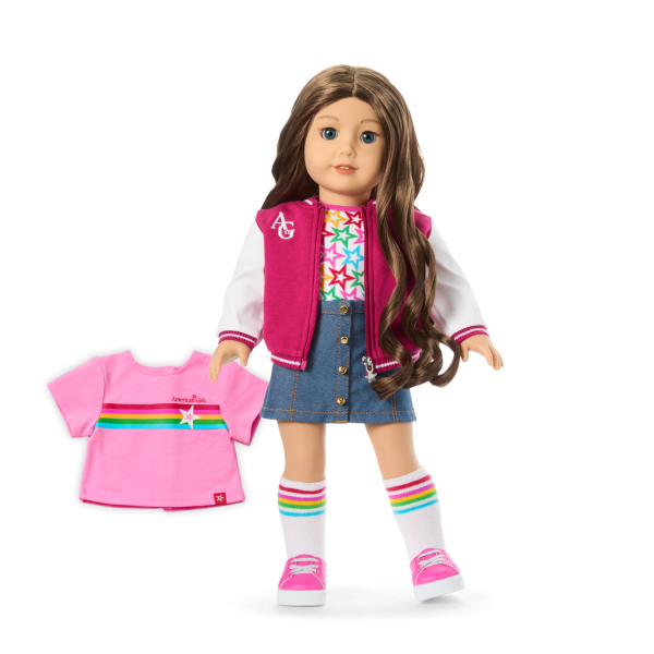 Truly Me™ 18-inch Doll #126 with wavy brown hair