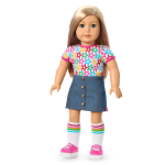 Truly Me™ 18-inch Doll #100 with straight layered blonde hair