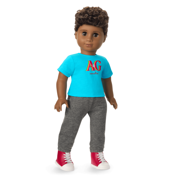 Truly Me™ 18-inch Doll #113 with curly dark-brown hair