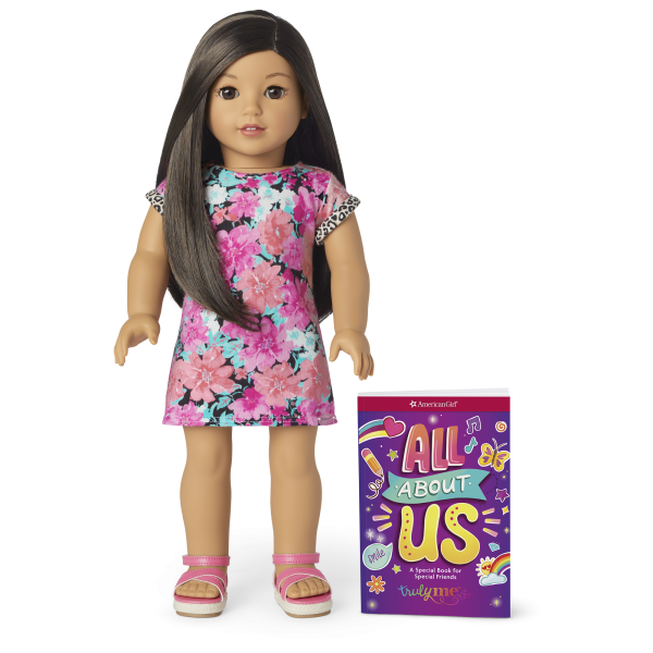 Truly Me™ 18-inch Doll #124 with straight black-brown hair