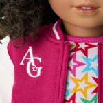 Truly Me™ 18-inch Doll #132 with curly dark-brown hair