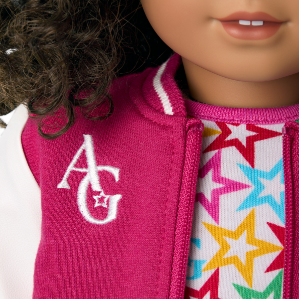 Truly Me™ 18-inch Doll #132 with curly dark-brown hair
