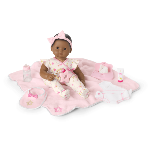 Bitty Baby® Doll #1 with black hair Care & Play Set
