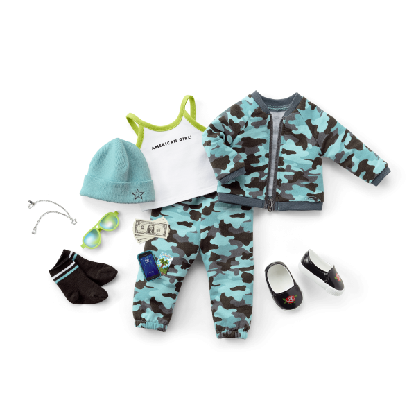 Truly Me™ Doll #89 in Cool Camo + Chic & Stylish Accessories
