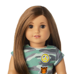 Truly Me™ 18-inch Doll #107 with layered straight brown hair