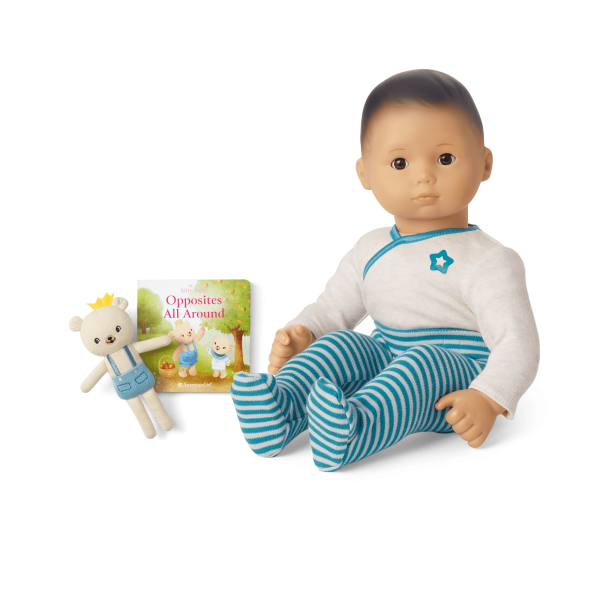 Bitty Baby® Doll #4 in Soft Blue + Bear Friend & Board Book