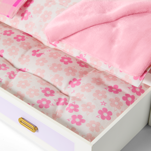All Set for Sleepovers Canopy Bed & Nightstand for 18-inch Dolls