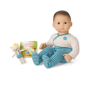 Bitty Baby® Doll #2 in Soft Blue + Bear Friend & Board Book