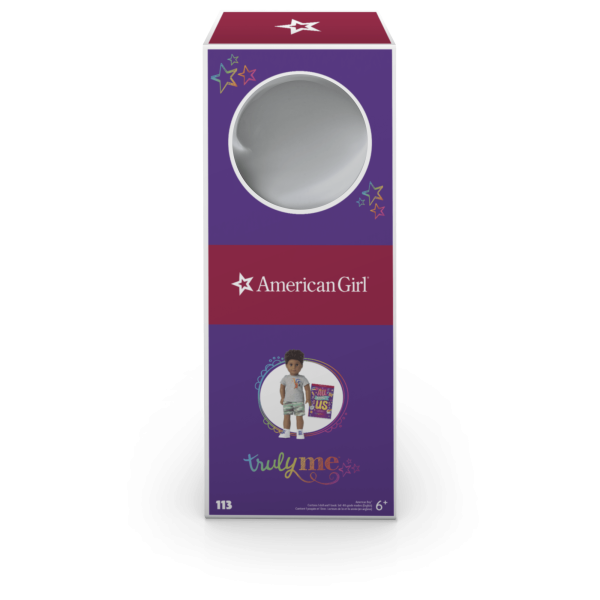 Truly Me™ 18-inch Doll #113 with curly dark-brown hair