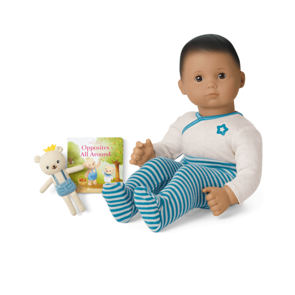 Bitty Baby® Doll #5 in Soft Blue + Bear Friend & Board Book