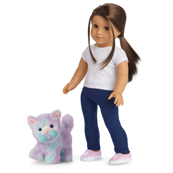 Purrpley Pink Kitty Cat for 18-inch Dolls