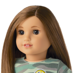 Truly Me™ 18-inch Doll #107 with layered straight brown hair