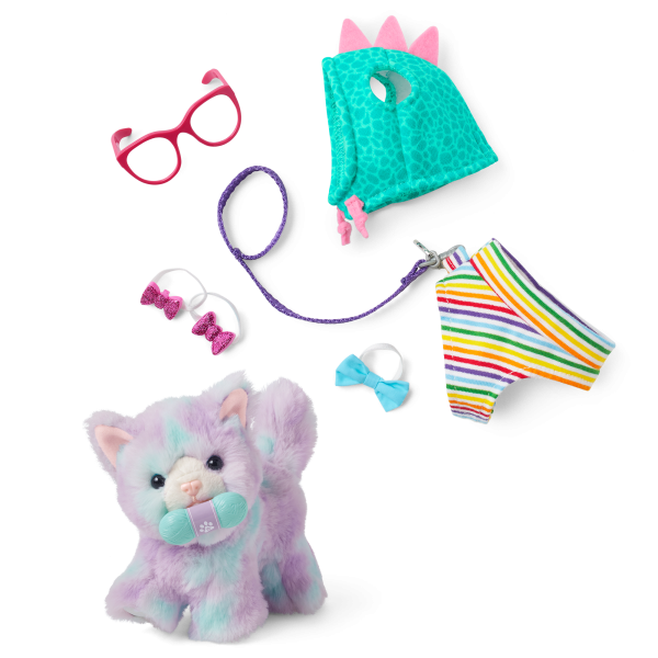 Purrpley Pink Kitty Cat for 18-inch Dolls & Fancy Pet Fashion Accessories
