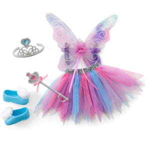 Colorful Butterfly Skirt & Wings Accessory Set for WellieWishers™ Dolls