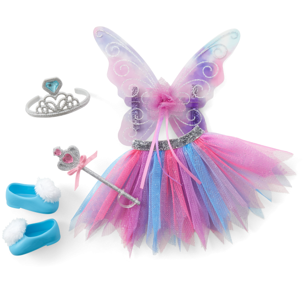Colorful Butterfly Skirt & Wings Accessory Set for WellieWishers™ Dolls