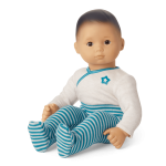 Bitty Baby® Doll #4 with black hair in Soft Blue