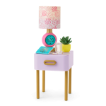 All Set for Sleepovers Canopy Bed & Nightstand for 18-inch Dolls