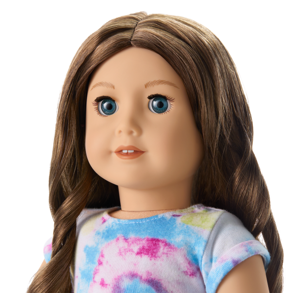 Truly Me™ 18-inch Doll #126 with long wavy brown hair