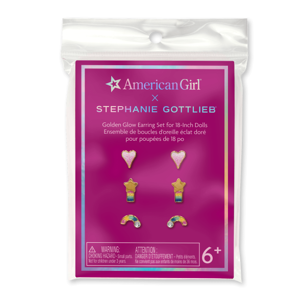 American Girl® x Stephanie Gottlieb Golden Glow Earring Set for 18-inch Dolls