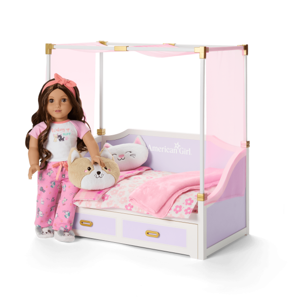 All Set for Sleepovers Canopy Bed for 18-inch Dolls