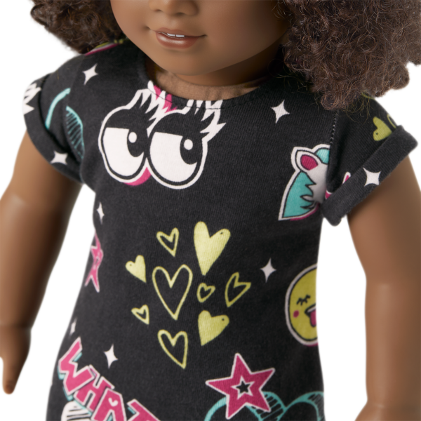 Truly Me™ 18-inch Doll #112 with short curly dark-brown hair